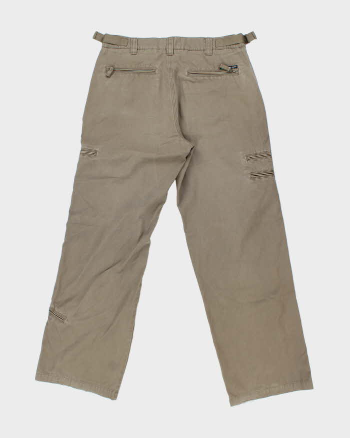 Vintage Y2K 00s Point Zero Multi-Pocket Khaki Wide Leg Cargo Trousers - W34 L32