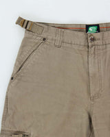 Vintage Y2K 00s Point Zero Multi-Pocket Khaki Wide Leg Cargo Trousers - W34 L32