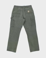 Vintage Carhartt BN3 Moss Double Knee Canvas Rugged Flex Relaxed Fit Carpenter Trousers - W34 L30