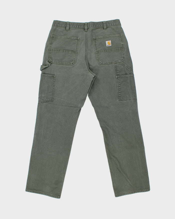 Vintage Carhartt BN3 Moss Double Knee Canvas Rugged Flex Relaxed Fit Carpenter Trousers - W34 L30