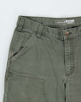 Vintage Carhartt BN3 Moss Double Knee Canvas Rugged Flex Relaxed Fit Carpenter Trousers - W34 L30
