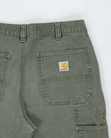 Vintage Carhartt BN3 Moss Double Knee Canvas Rugged Flex Relaxed Fit Carpenter Trousers - W34 L30