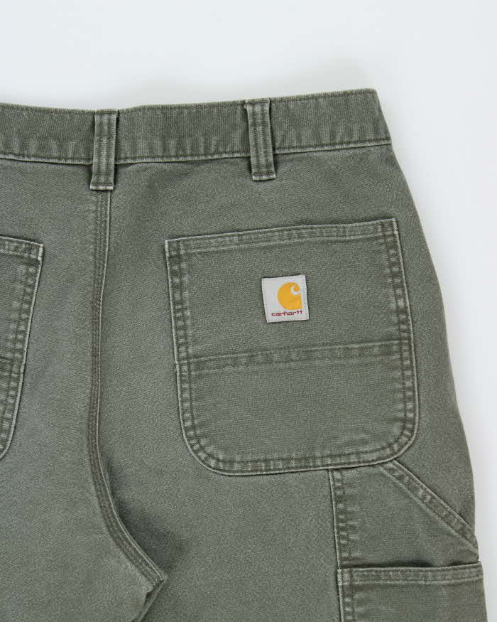Vintage Carhartt BN3 Moss Double Knee Canvas Rugged Flex Relaxed Fit Carpenter Trousers - W34 L30
