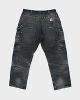 Vintage Carhartt B01 Union Made In USA Duck Canvas Double Knee Distressed Carpenter Trousers - W36 L30