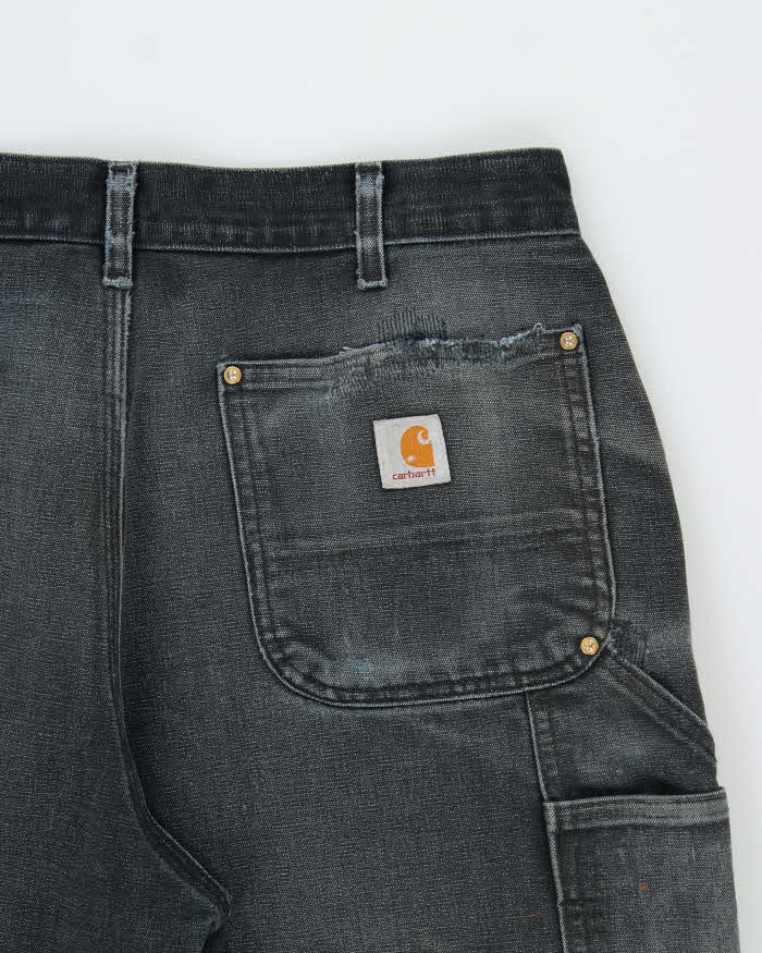 Vintage Carhartt B01 Union Made In USA Duck Canvas Double Knee Distressed Carpenter Trousers - W36 L30
