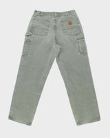 Vintage Carhartt B11 Moss Canvas Original Dungaree Fit Carpenter Trousers - W34 L32