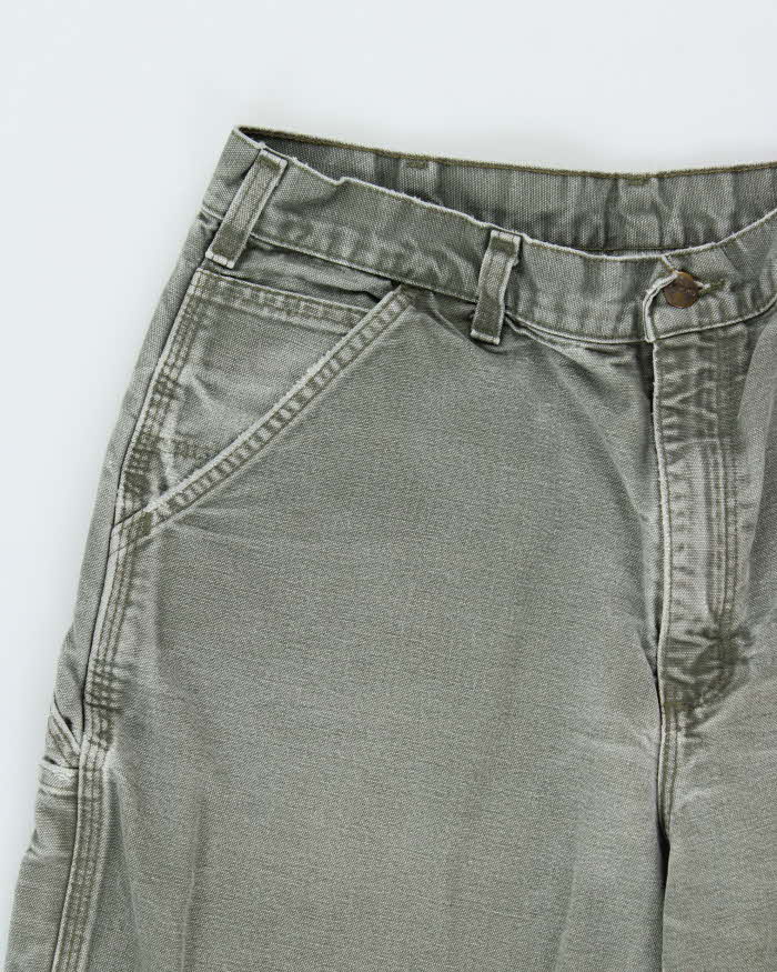 Vintage Carhartt B11 Moss Canvas Original Dungaree Fit Carpenter Trousers - W34 L32
