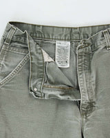 Vintage Carhartt B11 Moss Canvas Original Dungaree Fit Carpenter Trousers - W34 L32