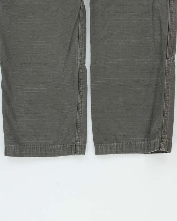 Vintage Carhartt B342 Moss RipStop Cargo Double Knee Canvas Relaxed Fit Carpenter Trousers - W34 L29