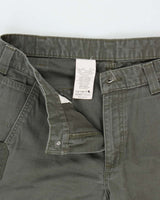 Vintage Carhartt B342 Moss RipStop Cargo Double Knee Canvas Relaxed Fit Carpenter Trousers - W34 L29