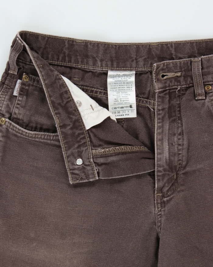 Vintage Carhartt B159 DKB Canvas Loose Fit Carpenter Trousers - W32 L29