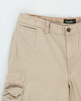 Vintage Eddie Bauer Khaki Utility Fit Heavyweight Wide Leg Workwear Trousers - W34 L32