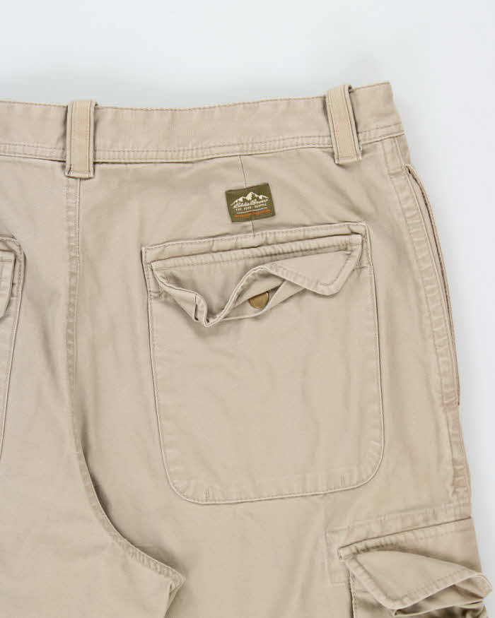Vintage Eddie Bauer Khaki Utility Fit Heavyweight Wide Leg Workwear Trousers - W34 L32