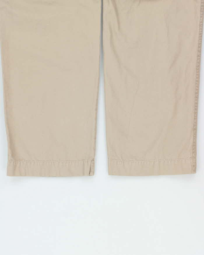 Vintage Eddie Bauer Khaki Utility Fit Heavyweight Wide Leg Workwear Trousers - W34 L32