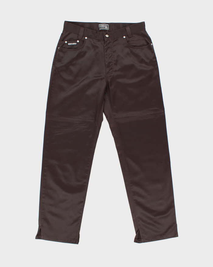 Vintage Y2K 00s Versace Classic V2 Satin Straight Leg Trousers - W32 L31