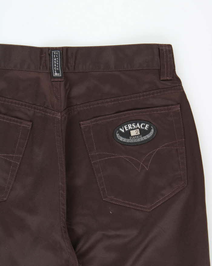 Vintage Y2K 00s Versace Classic V2 Satin Straight Leg Trousers - W32 L31