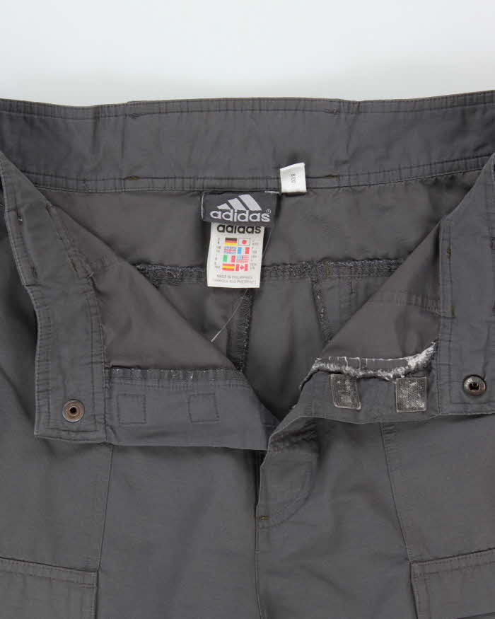 Vintage Y2K 00s Adidas Wide Leg Adjustable Technical Cargo Trousers - W36 L30