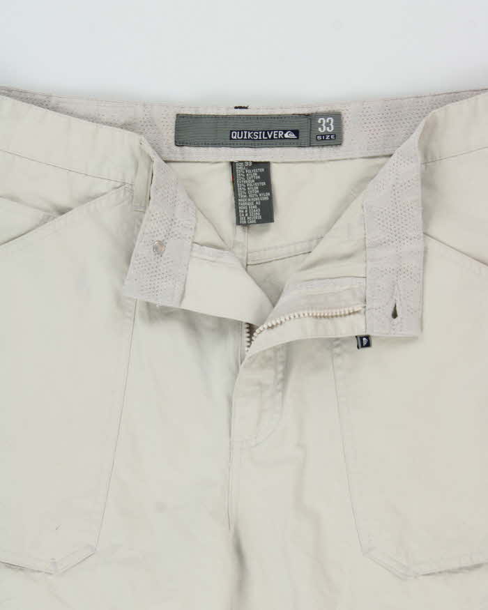Vintage Y2K 00s Quiksilver Soft Shell Wide Leg Cargo Trousers - W33 L30