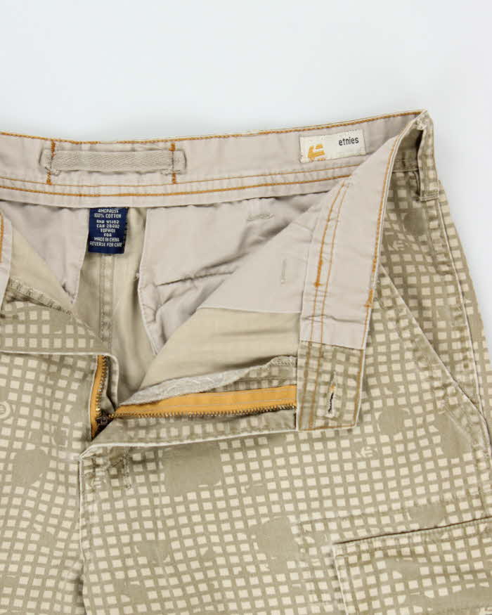 Vintage Y2K 00s Etnies Patterned Wide Leg Skater Cargo Trousers - W34 L28