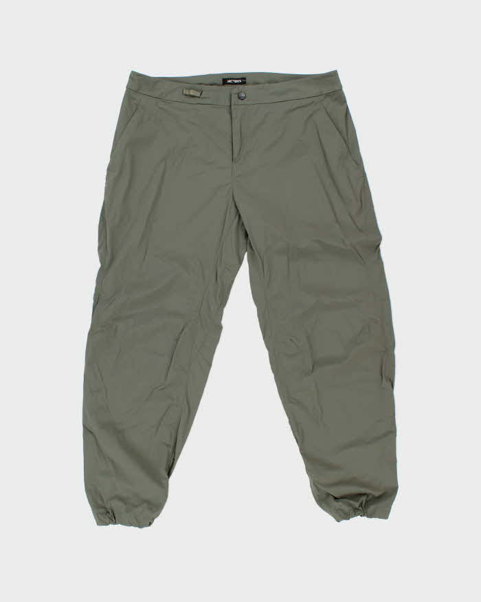 2022 Arc'teryx 'Acrople Jogger' Khaki Soft Shell Loose Fit Cuffed Technical Tracksuit Trousers - W36 L30