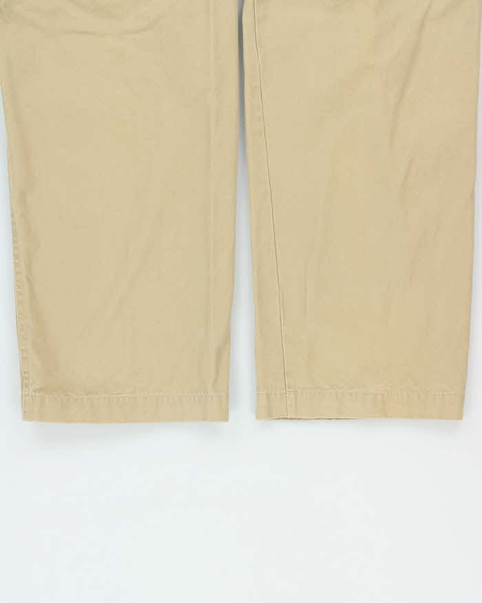 Vintage Y2K 00s Timberland Khaki Heavyweight Canvas Wide Leg Cargo Trousers - W36 L30