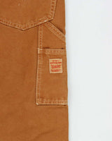 Vintage Levi's Heavyweight Water-Less Tan Wide Leg Workwear Carpenter Trousers - W36 L30