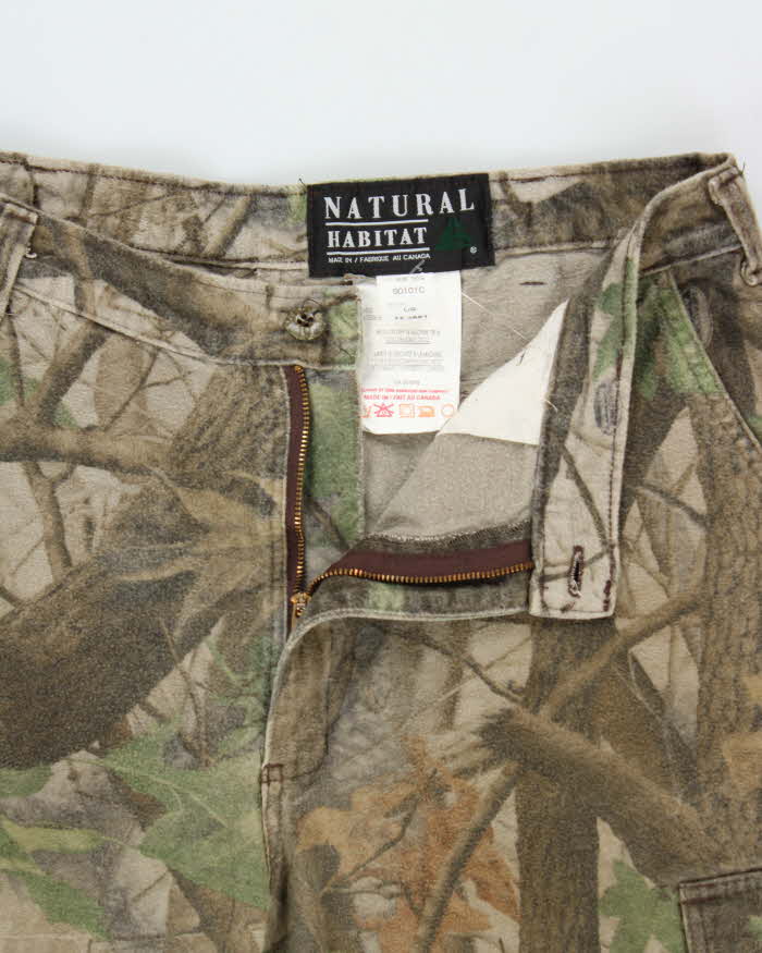 Vintage 1990s Natural Habitat Made In Canada Realtree Camo Wide Leg Cargo Trousers - W36 L30