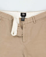 Vintage Stussy Khaki Relaxed Tapered Skate Chino Trousers - W34 L30