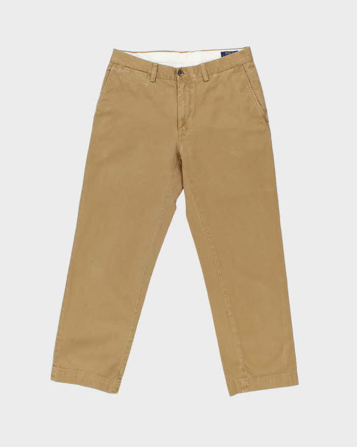 Vintage Polo Ralph Lauren Khaki Classic Relaxed Fit Chino Trousers - W32 L28