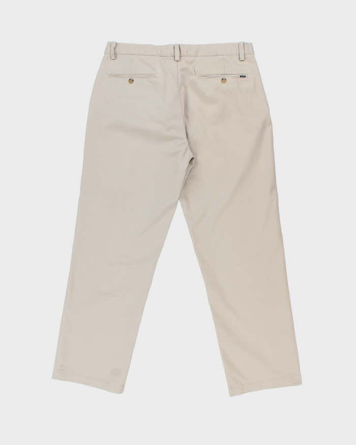 Vintage Polo Ralph Lauren Cream Khaki Classic Relaxed Fit Chino Trousers - W34 L30