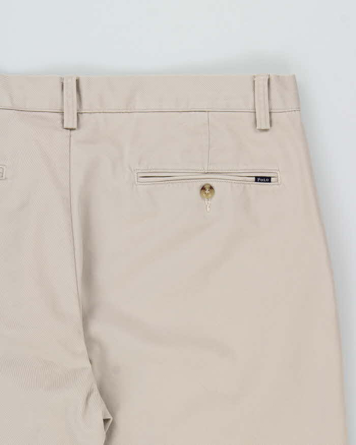 Vintage Polo Ralph Lauren Cream Khaki Classic Relaxed Fit Chino Trousers - W34 L30