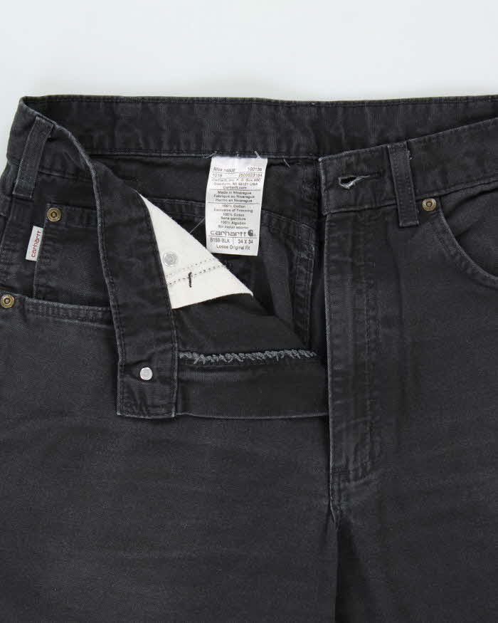 Vintage Carhartt B159 BLK  Loose Original Fit Canvas Carpenter Trousers - W34 L34