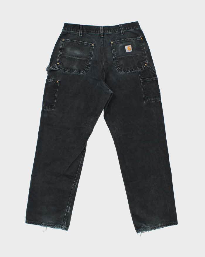 Vintage Carhartt B01 BLK Duck Canvas Double Knee Made In USA Distressed Loose Original Fit Carpenter Trousers - W32 L30