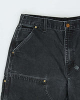 Vintage Carhartt B01 BLK Duck Canvas Double Knee Made In USA Distressed Loose Original Fit Carpenter Trousers - W32 L30
