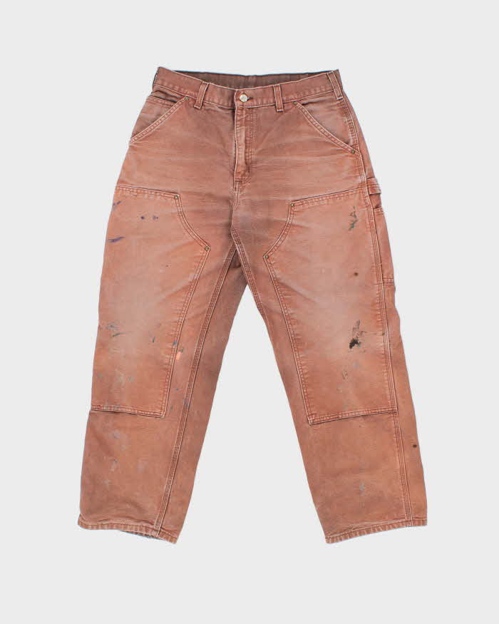 Vintage 2009 Y2K Carhartt B01 Elba Duck Canvas Double Knee Made In USA Distressed Loose Original Fit Carpenter Trousers - W32 L28