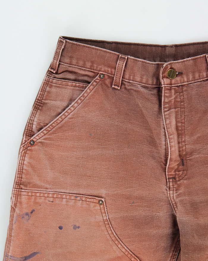 Vintage 2009 Y2K Carhartt B01 Elba Duck Canvas Double Knee Made In USA Distressed Loose Original Fit Carpenter Trousers - W32 L28