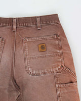 Vintage 2009 Y2K Carhartt B01 Elba Duck Canvas Double Knee Made In USA Distressed Loose Original Fit Carpenter Trousers - W32 L28