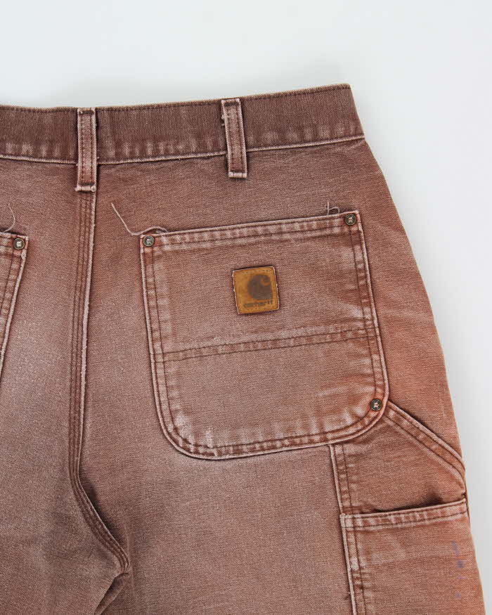 Vintage 2009 Y2K Carhartt B01 Elba Duck Canvas Double Knee Made In USA Distressed Loose Original Fit Carpenter Trousers - W32 L28