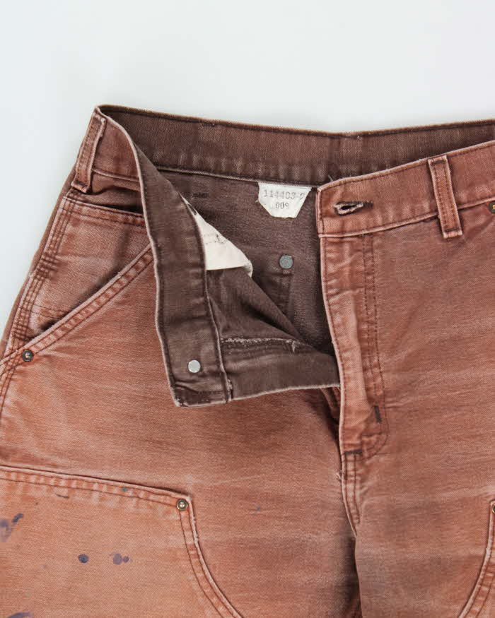 Vintage 2009 Y2K Carhartt B01 Elba Duck Canvas Double Knee Made In USA Distressed Loose Original Fit Carpenter Trousers - W32 L28