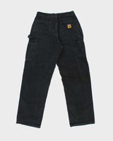 Vintage 2007 Y2K Carhartt B11 BLK Washed Duck Canvas Dungaree Fit Carpenter Trousers - W30 L31