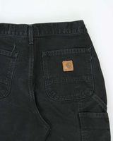 Vintage 2007 Y2K Carhartt B11 BLK Washed Duck Canvas Dungaree Fit Carpenter Trousers - W30 L31