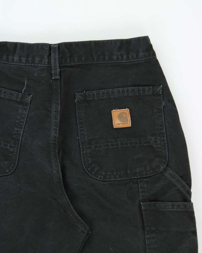 Vintage 2007 Y2K Carhartt B11 BLK Washed Duck Canvas Dungaree Fit Carpenter Trousers - W30 L31