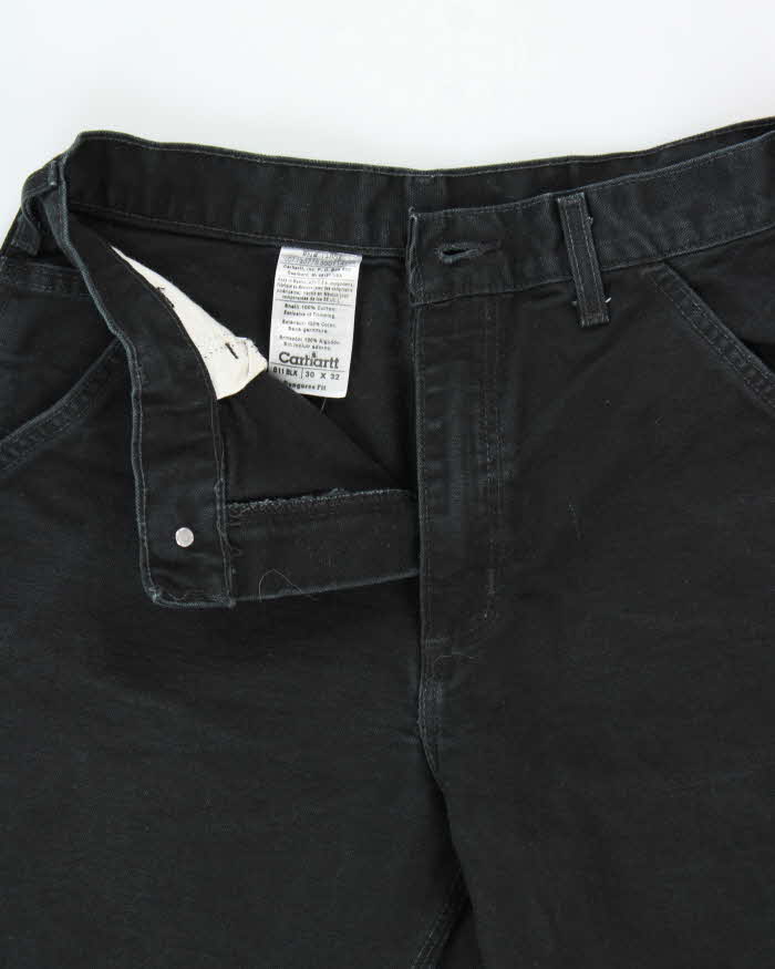 Vintage 2007 Y2K Carhartt B11 BLK Washed Duck Canvas Dungaree Fit Carpenter Trousers - W30 L31