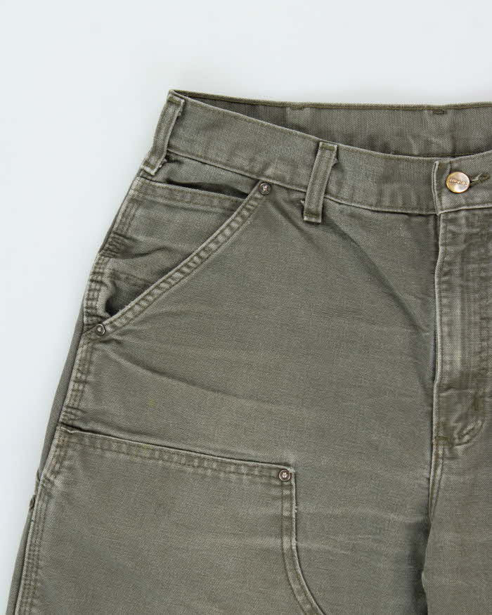 Vintage Carhartt B136 MOS Washed Duck Double Knee Dungaree Fit Carpenter Trousers - W34 L31