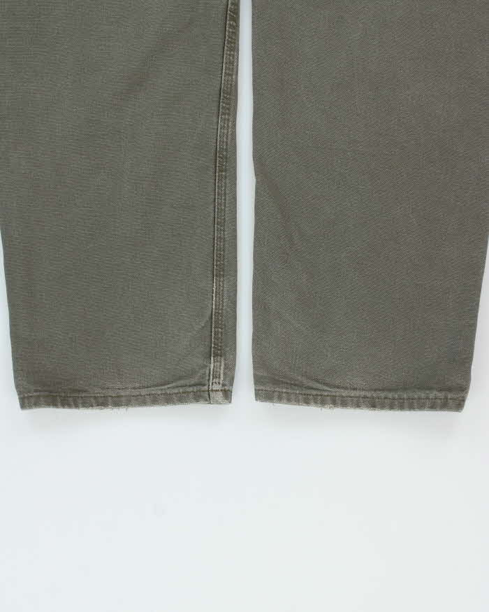 Vintage Carhartt B136 MOS Washed Duck Double Knee Dungaree Fit Carpenter Trousers - W34 L31