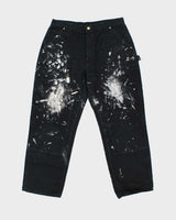 Vintage Carhartt B01 BLK Made In USA Firm Duck Double-Front Distressed Loose Original Fit Carpenter Trousers - W36 L30