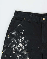 Vintage Carhartt B01 BLK Made In USA Firm Duck Double-Front Distressed Loose Original Fit Carpenter Trousers - W36 L30