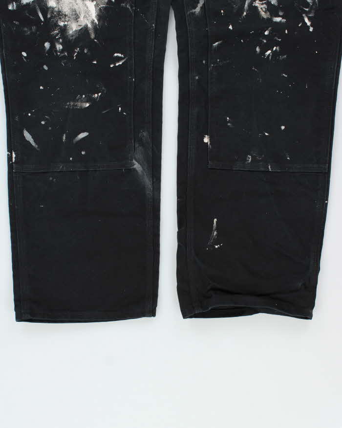 Vintage Carhartt B01 BLK Made In USA Firm Duck Double-Front Distressed Loose Original Fit Carpenter Trousers - W36 L30