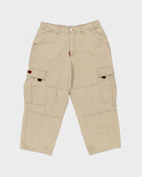 Vintage Y2K 00s Ecko UNLTD Khaki Heavyweight Canvas Wide Leg Cargo Trousers - W36 L26