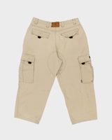 Vintage Y2K 00s Ecko UNLTD Khaki Heavyweight Canvas Wide Leg Cargo Trousers - W36 L26